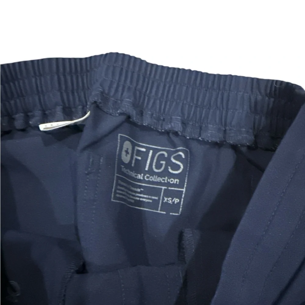 Figs Men's Dark Blue Joggers with Gray Drawstring